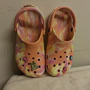 Colorful Orange Womens Crocs Clogs Men 6 size, Womens Size 8